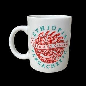 RARE Starbucks VINTAGE Ethiopia Yergacheffe Ceramic Coffee Mug Cup